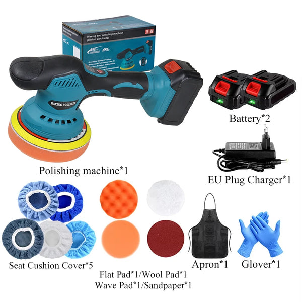 21V Wireless Electric Vehicle Polishing Machine Waxing Polishing Tools Automatic Waxing Machine 6-Speed Glazing Machine