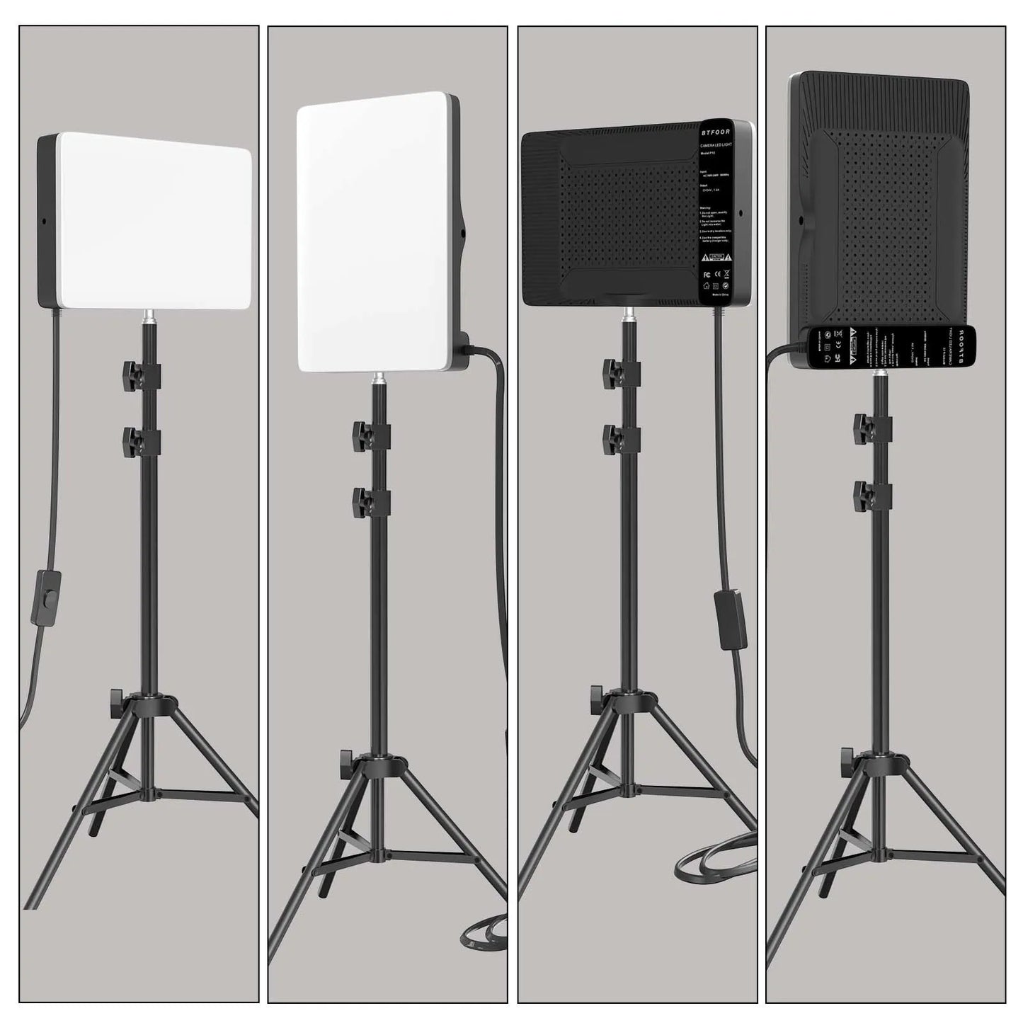 LED Photo Studio 3000K-6500K Video Fill Lamp Light Panel Photography Lighting with Tripod Stand Long Arm EU Plug for Live Stream