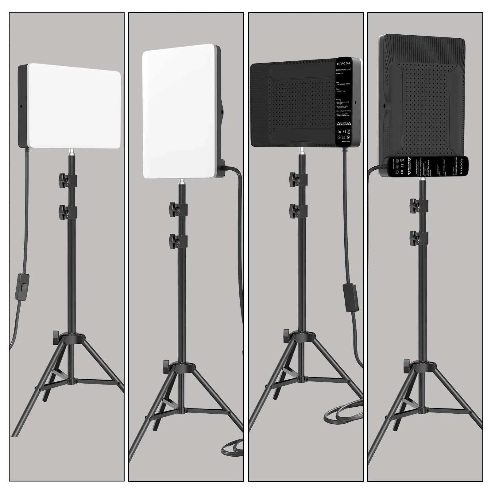 LED Photo Studio 3000K-6500K Video Fill Lamp Light Panel Photography Lighting with Tripod Stand Long Arm EU Plug for Live Stream