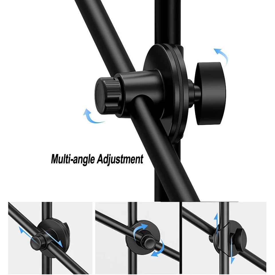 Photography Led Video Ring Light Circle Fill Lighting Camera Photo Studio Phone Selfie Lamp with Tripod Stand Boom Arm Youtube