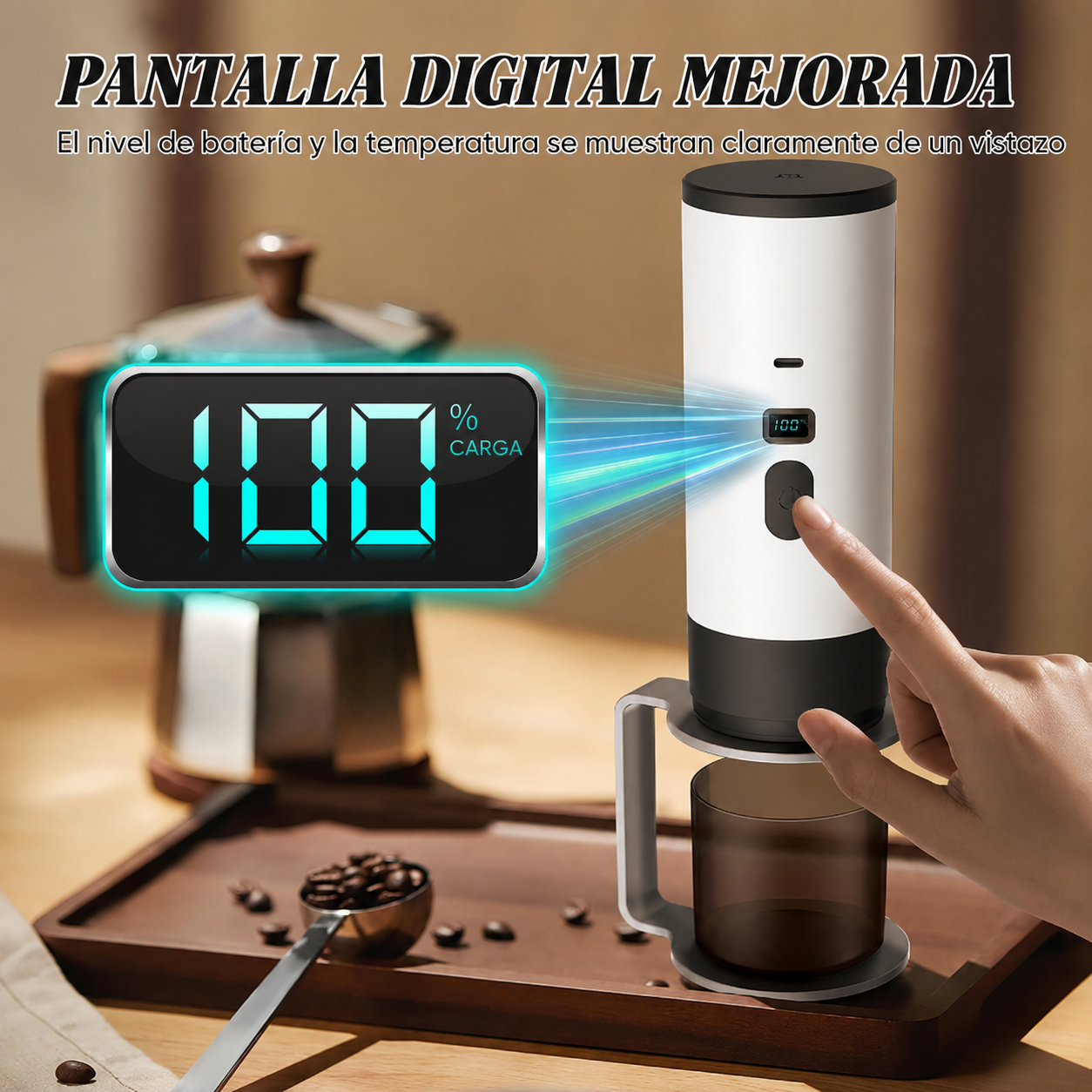 Cafetera Portátil 3 en 1 Para Capsulas y Cafe Molido