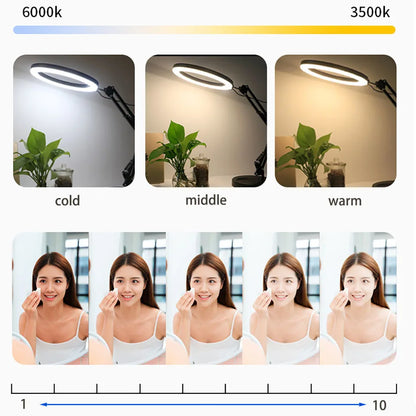 Photography Led Video Ring Light Circle Fill Lighting Camera Photo Studio Phone Selfie Lamp with Tripod Stand Boom Arm Youtube