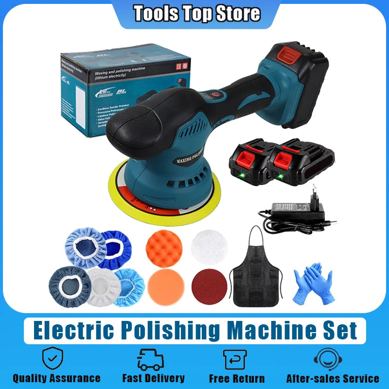 21V Wireless Electric Vehicle Polishing Machine Waxing Polishing Tools Automatic Waxing Machine 6-Speed Glazing Machine